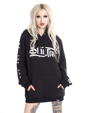 Shelly d´Inferno in black Unisex Basic Hoodie with white logo and custom hood