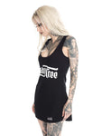Shelly d´Inferno in black soft premium fitted Tank Top with white logo